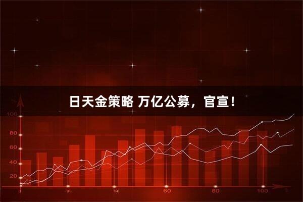 日天金策略 万亿公募，官宣！