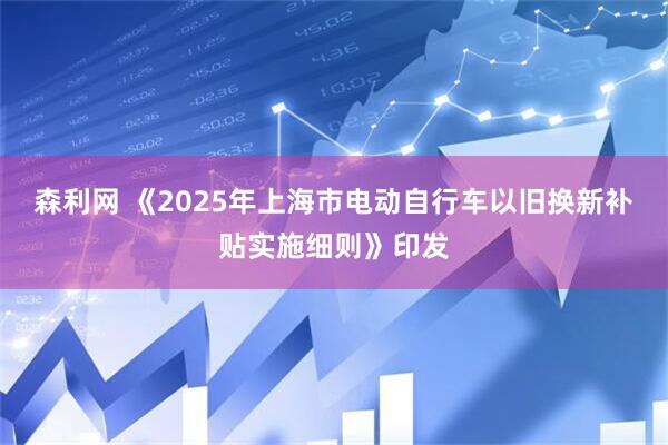 森利网 《2025年上海市电动自行车以旧换新补贴实施细则》印发