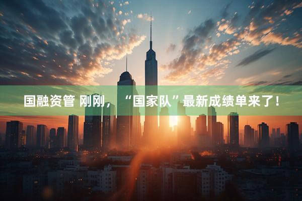国融资管 刚刚， “国家队”最新成绩单来了！