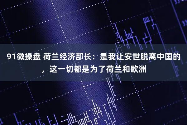 91微操盘 荷兰经济部长:是我让安世脱离中国的,这一切都是为了荷兰和欧洲